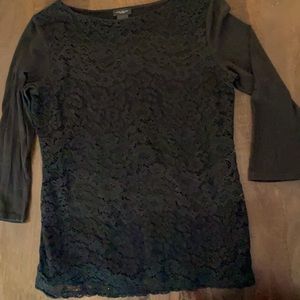 Ann Taylor Factory Lace Front Top - S